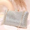 Sunflower Beaded Clutch - Silver (1)