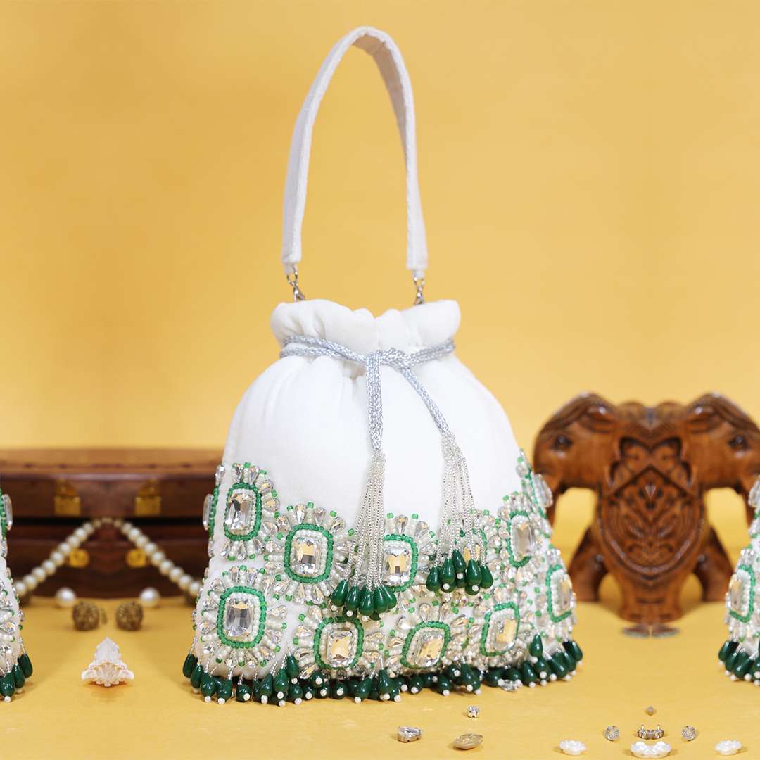 Kundan Potli - White