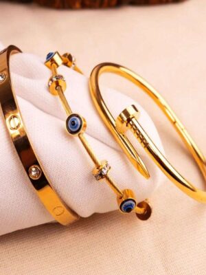 Gold-Plated Designer Bracelet Set
