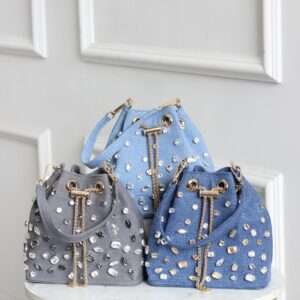 Crystal Denim Bucket Bag  ✨