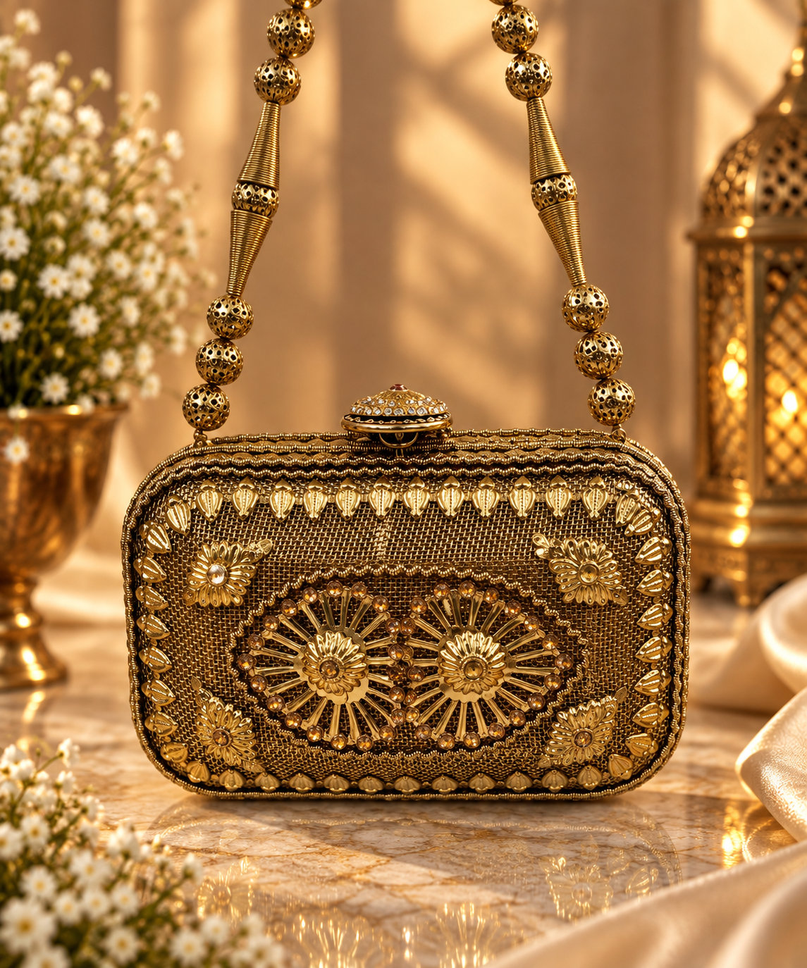 NOOR MINI BRASS CLUTCH - Image 1