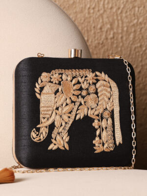 Gajraj Noir Clutch