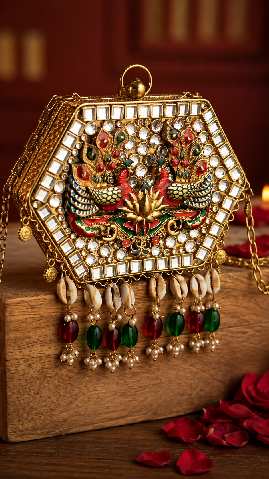 The Granduer Brass Mini Clutch - Image 1