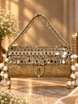Shahi Mirror Brass Clutch