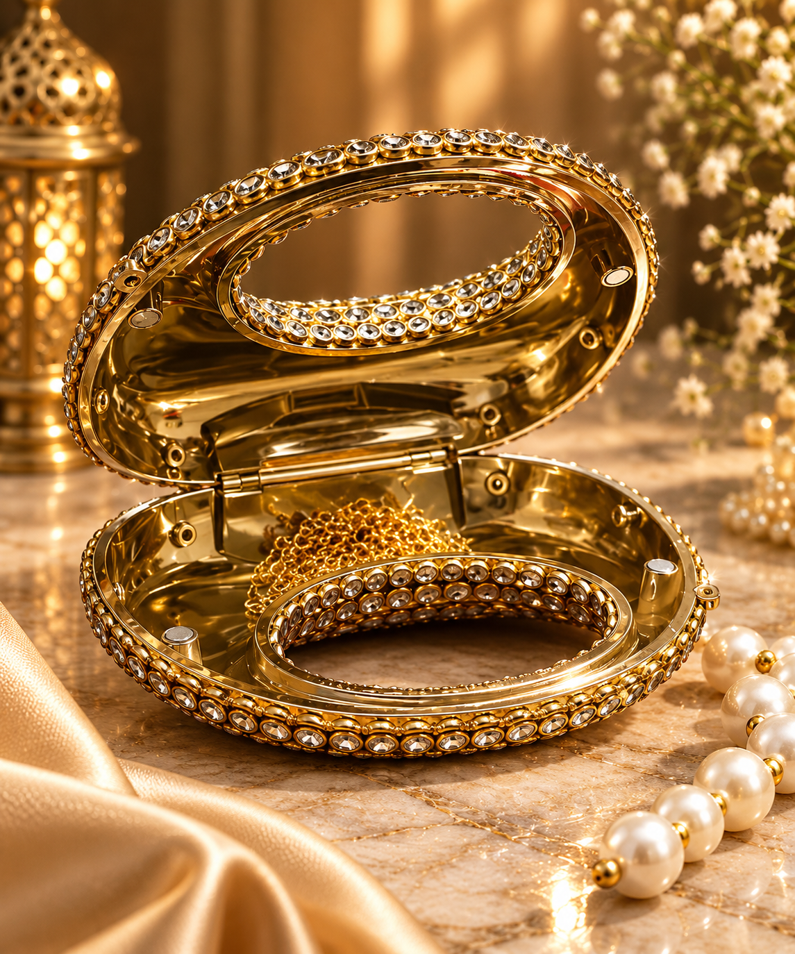 Diva Dazzle Mini Luxe Kundan Clutch - Image 2