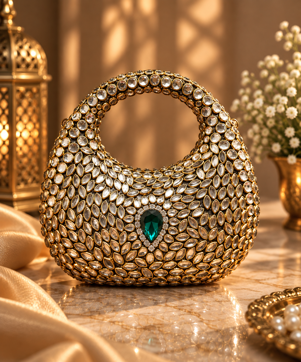 Diva Dazzle Mini Luxe Kundan Clutch - Image 3