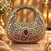 Diva Dazzle Mini Luxe Kundan Clutch - Thumbnail Image 4