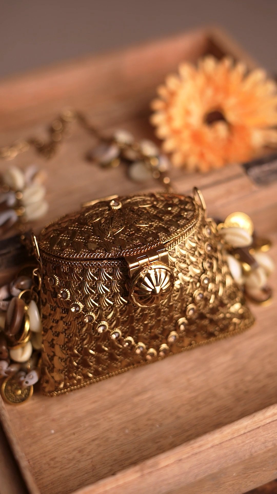 Zafrani Brass Mini Clutch - Image 3