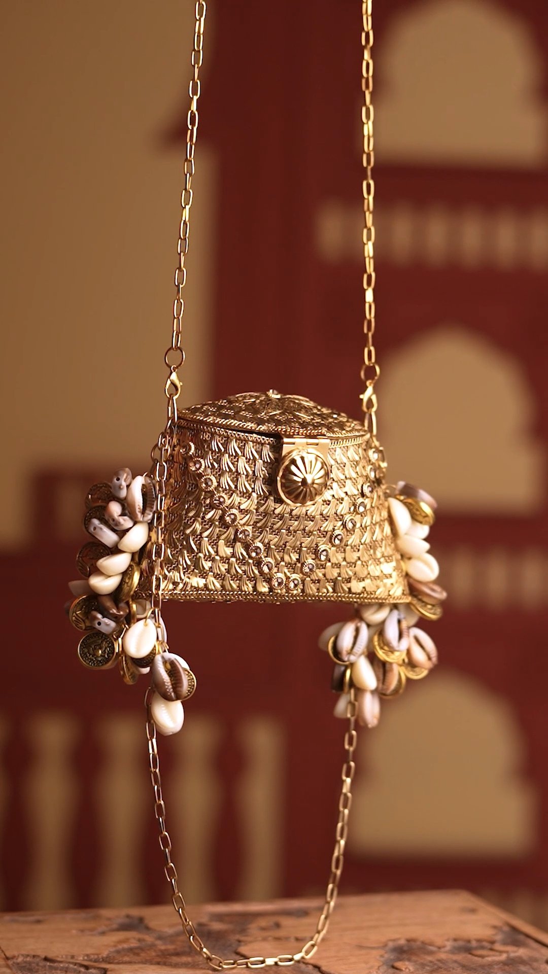 Zafrani Brass Mini Clutch - Image 1